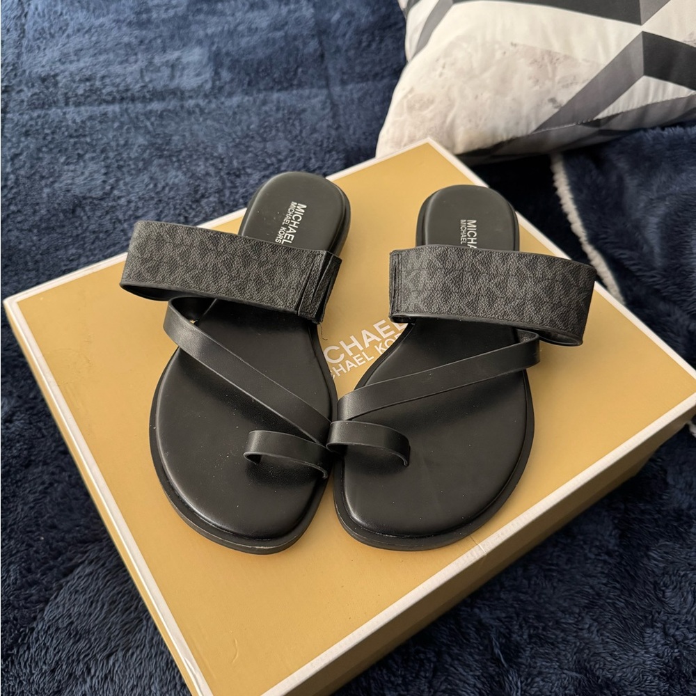 Michael Kors Black Slide Sandals